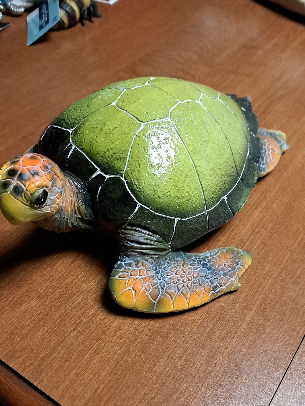 The Spring Shop Green and Orange Sea Turtle Accent Figurine